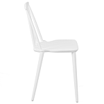 Set Of 2 Dining Chairs White Synthetic Material Slatted Backrest Armless Traditional Design Beliani