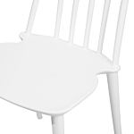 Set Of 2 Dining Chairs White Synthetic Material Slatted Backrest Armless Traditional Design Beliani