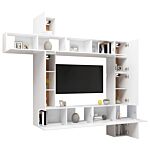 Vidaxl 9 Piece Tv Cabinet Set White Engineered Wood
