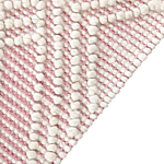 Rug Pink White Wool Polyester 200 X 300 Cm Geometric Pattern Tassels Boho Modern Beliani