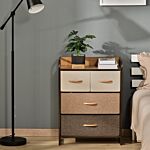 Homcom 4-drawer Dresser, 3-tier Storage Organizer, Tower Unit For Bedroom Hallway Closets With Steel Frame Wooden Top