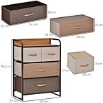 Homcom 4-drawer Dresser, 3-tier Storage Organizer, Tower Unit For Bedroom Hallway Closets With Steel Frame Wooden Top