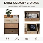 Homcom 4-drawer Dresser, 3-tier Storage Organizer, Tower Unit For Bedroom Hallway Closets With Steel Frame Wooden Top