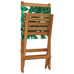 Vidaxl Folding Garden Chairs 8 Pcs Green Fabric And Solid Wood