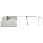 Chaise Lounge Grey Linen Upholstery Synthetic Legs Right Hand Modern Living Room Aprica Beliani