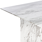 Dining Table White Black Gold Mdf Glass Metal 100 X 200 Cm Marble Effect Tabletop 8 Seater Rectangular Glamour Beliani