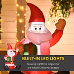 Homcom Christmas Inflatable Santa Claus Outdoor Home Seasonal Decoration W/ Led Light