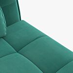 Homcom Armless Accent Chair W/ Footstool Set, Modern Tufted Upholstered Lounge Chair W/ Pillow, Steel Legs For Living Room, Green