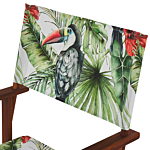 Set Of 2 Garden Chairs Replacement Fabrics Polyester Multicolour Toucan Pattern Sling Backrest And Seat Beliani