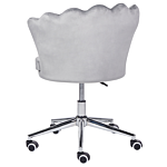 Office Swivel Chair Grey Velvet With Stairbase Adjustable Height Beliani