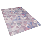 Area Rug Pastel Blue Grey 140 X 200 Cm Triangle Pattern Carpet Modern Contemporary Beliani