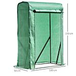 Outsunny Outdoor Pe Greenhouse Steel Frame Plant Cover With Zipper 100l X 50w X 150hcm - Green