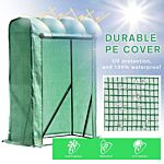 Outsunny Outdoor Pe Greenhouse Steel Frame Plant Cover With Zipper 100l X 50w X 150hcm - Green