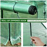 Outsunny Outdoor Pe Greenhouse Steel Frame Plant Cover With Zipper 100l X 50w X 150hcm - Green