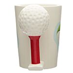 Ceramic Golf Ball And Tee Shaped Handle Mug