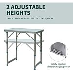 Outsunny Garden Outdoor Camping Table Portable Folding Picnic Table-silver