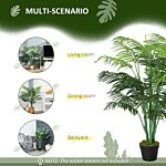 Outsunny 2 Pack Artificial Plant Palm Tree In Pot, Fake Plants For Home Indoor Outdoor Decor, 125cm, Green