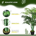 Outsunny 2 Pack Artificial Plant Palm Tree In Pot, Fake Plants For Home Indoor Outdoor Decor, 125cm, Green