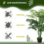 Outsunny 2 Pack Artificial Plant Palm Tree In Pot, Fake Plants For Home Indoor Outdoor Decor, 125cm, Green