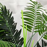 Outsunny 2 Pack Artificial Plant Palm Tree In Pot, Fake Plants For Home Indoor Outdoor Decor, 125cm, Green