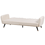 Sofa Bed Light Beige Fabric Upholstered Sleeper Convertible Elegant Glam Modern Living Room Bedroom Beliani