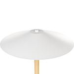 Floor Lamp White Metal Shade Oak Wood Frame Minimalistic Scandinavian Style Beliani