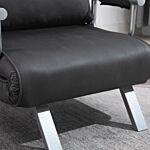 Homcom 2-in-1 Design Single Sofa Bed Sleeper, Foldable Armchair Bed Lounge Couch W/ Pillow, Dark Grey