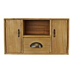 Small Wooden Cabinet With Cupboards, Drawer And Shelf