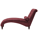 Chaise Lounge Red Velvet Chesterfield Buttoned Modern Living Room Chaise Wooden Legs Beliani
