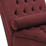 Chaise Lounge Red Velvet Chesterfield Buttoned Modern Living Room Chaise Wooden Legs Beliani