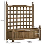 Outsunny Garden Planters With Trellis For Climbing Vines, Wood Raised Beds For Garden, Flower Pot, Indoor Outdoor, Brown