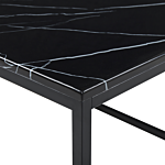 Coffee Table Black Marble Effect Metal Legs 100 X 60 Cm Rectangular Industrial Glam Beliani