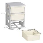 Zonekiz Kids Storage Units With Drawers 3 Tier Chest Vertical Dresser Tower Toy Organiser For Nursery Playroom Kindergarten White