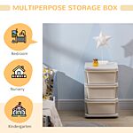 Zonekiz Kids Storage Units With Drawers 3 Tier Chest Vertical Dresser Tower Toy Organiser For Nursery Playroom Kindergarten White