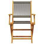 Vidaxl Folding Garden Chairs 6 Pcs Grey Solid Wood Acacia