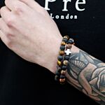 Set Of 2 Gemstones Friendship Bracelets - Eternity - Leopard Skin Jasper & Lava Stone