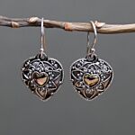 Silver & Gold Earring - Mandala Hearts