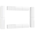 Vidaxl 10 Piece Tv Cabinet Set High Gloss White Engineered Wood