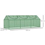 Outsunny Mini Greenhouse, Small Plant Grow House For Outdoor With Durable Pe Cover, Observation Windows, 180 X 60 X 60 Cm, Green