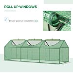 Outsunny Mini Greenhouse, Small Plant Grow House For Outdoor With Durable Pe Cover, Observation Windows, 180 X 60 X 60 Cm, Green