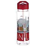 Reusable London Skyline 550ml Water Bottle With Flip Straw