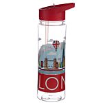 Reusable London Skyline 550ml Water Bottle With Flip Straw