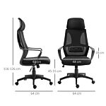 Vinsetto Ergonomic Office Chair W/ Wheel, High Mesh Back, Adjustable Height Home Office Chair - Black