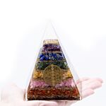 Orgonite Pyramid - Seven Chakra Flower Of Life - 7 Cm