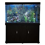 Aquarium Fish Tank & Cabinet With Complete Starter Kit - Black Tank & Black Gravel