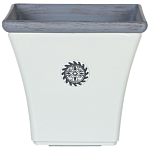 2 Plant Pots Planters White Stone Mixture Outdoor Resistances Square 43 X 39 Cm All-weather Beliani