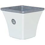 2 Plant Pots Planters White Stone Mixture Outdoor Resistances Square 43 X 39 Cm All-weather Beliani