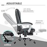 Vinsetto Heated 6 Points Vibration Massage Executive Office Chair, Adjustable Swivel Ergonomic High Back Desk Chair Recliner W/ Footrest, Grey