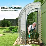 Outsunny 143cm X 118cm Walk-in Lean To Greenhouse, With Accessories
