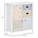 Homcom Drawer Table Sideboard Multi-purpose Storage Chest Shabby Chic Entryway Living Room Bedroom Furniture Organizer Unit